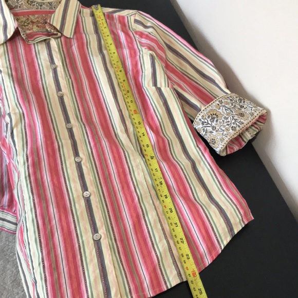 Robert Graham Women’s Button Up Shirt 3/4 Sleeves - Picture 12 of 13